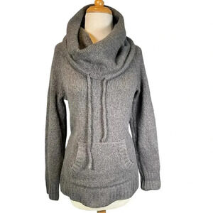 Eddie Bauer Sleepwear Women's Size Medium Cowl Neck Kangaroo Pockets Dark Gray
